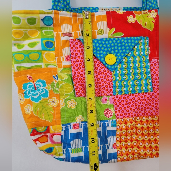 Funky, colorful patchwork handmade bag - Picture 5 of 8